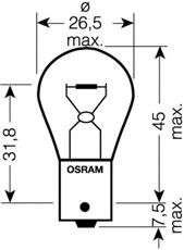 Лампа P21W 24V 21W BA15s ORIGINAL LINE качество оригинальной зч (ОЕМ) 1 шт. HCV